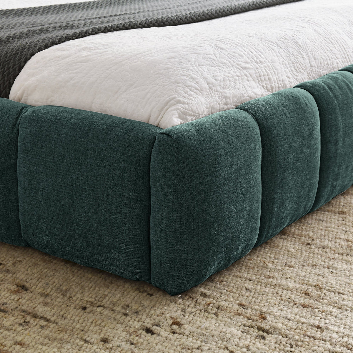 Queen Size Upholstered Bed Frame with Thick Fabric