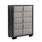 Nicola - Chest - Silver Synthetic Leather & Black
