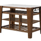 Alaroa - Kitchen Island - Marble Top & Rustic Brown