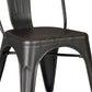 Set of 4 Stackable Metal Dining Chairs