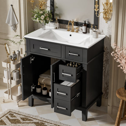 30" Bathroom Vanity with Ceramic Sink