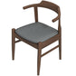 Leon Mid-Century Modern Grey Fabric Dining Chair Set of 2