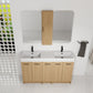 60" Double Sink Bathroom Vanity Set with Tall Cabinet