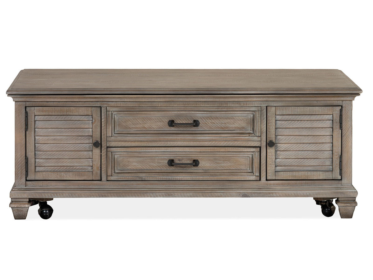 Lancaster - Lift Top Storage Cocktail Table (With Casters) - Dove Tail Gray