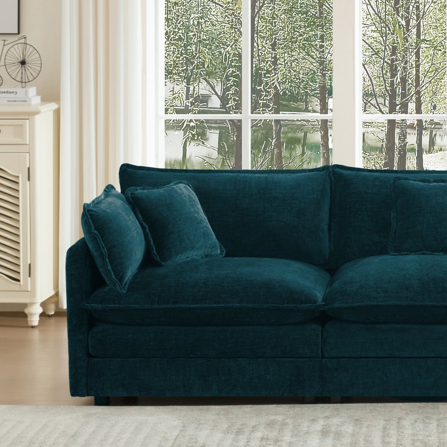 Modern Fabric Loveseat Sofa Couch for Living Room