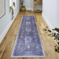 Maval Anthracite Washable Rug 2'6" x 10" Runner Rug
