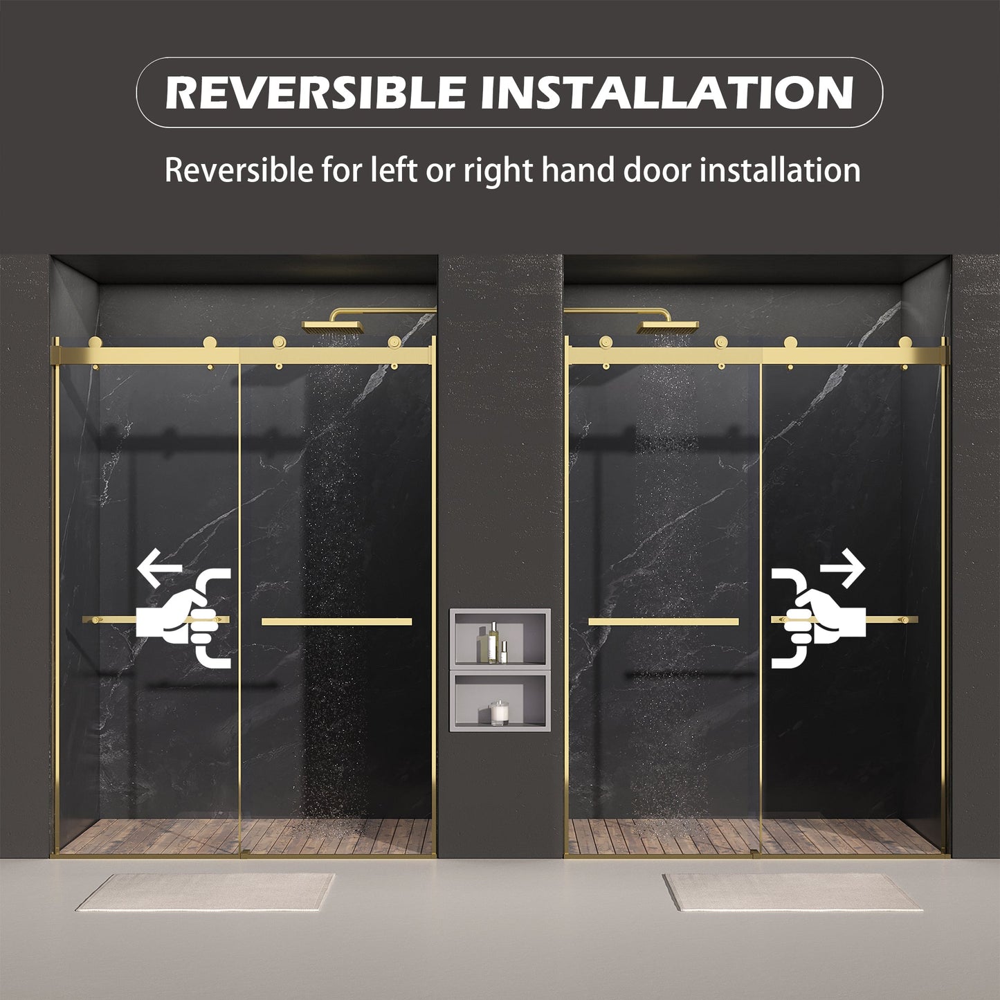 Dual Sliding Frameless Shower Door