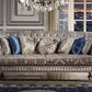 Versailles - Sofa With 7 Pillows - Ivory Fabric & Bone White