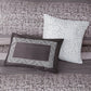 7 Piece Jacquard Comforter Set Grey/Taupe Cal King