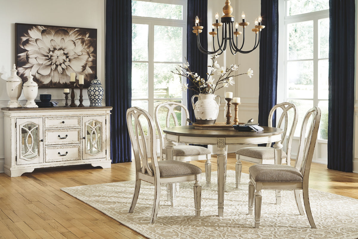 Realyn - Dining UPH Side Chair (Set of 2) - Ribbonback - Chipped White