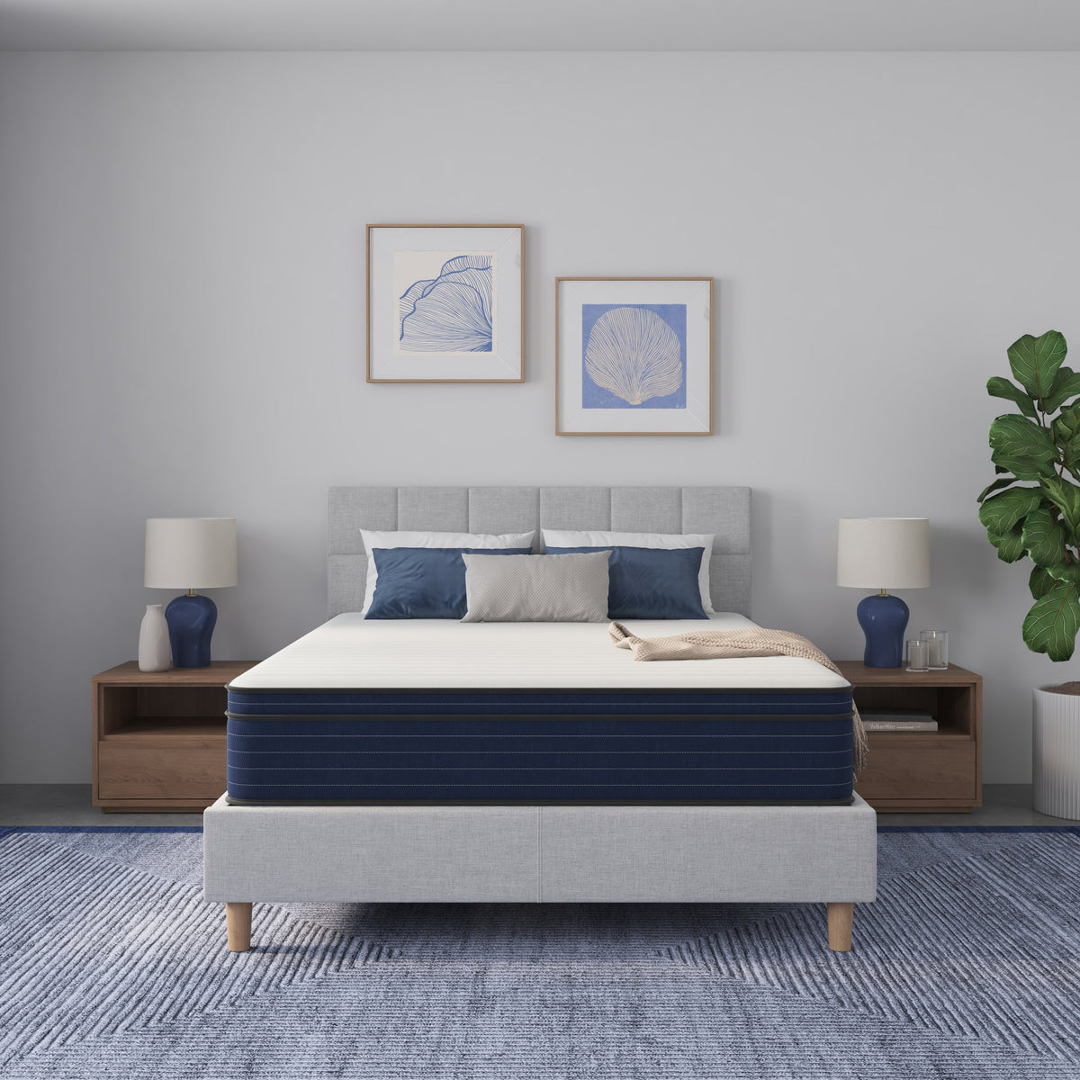 12 Inch Queen Size Medium Firm Euro Top Hybrid Mattress
