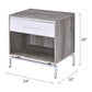 Cistus - Accent Table - Weathered Gray Oak & White