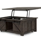 Garrett - Rectangular Lift-top Cocktail Table With Casters - Weathered Charcoal
