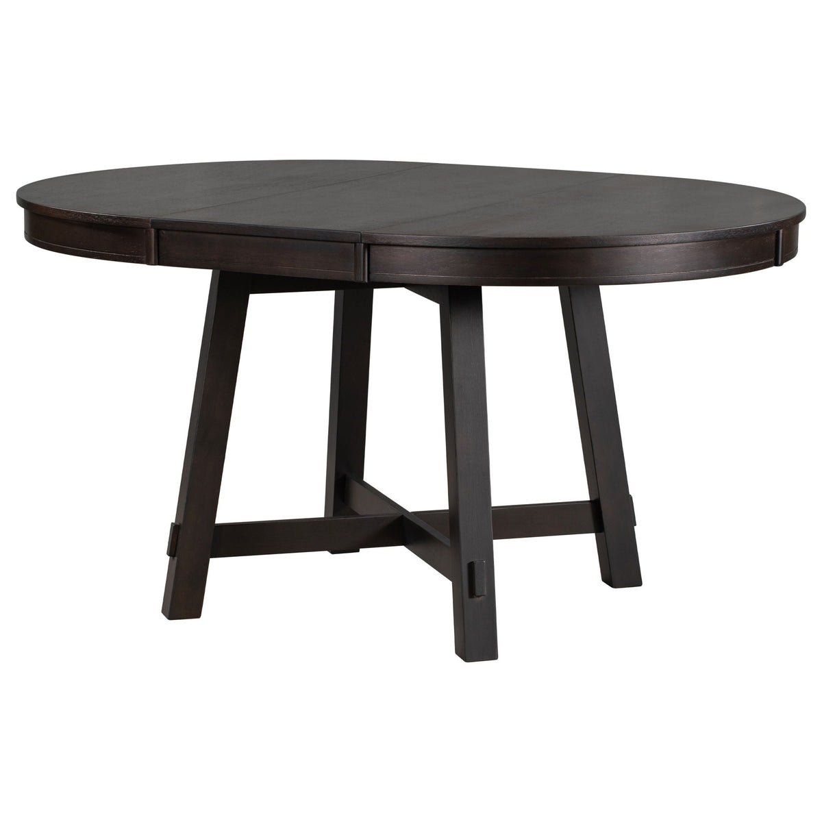 Gia - Round Extendable Dining Table With 16" Leaf Wood - view 2