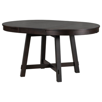 Gia - Round Extendable Dining Table With 16" Leaf Wood - view 2