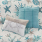 6 Piece Cotton Sateen Quilt Set with Throw Pillows Aqua - King/Cal King