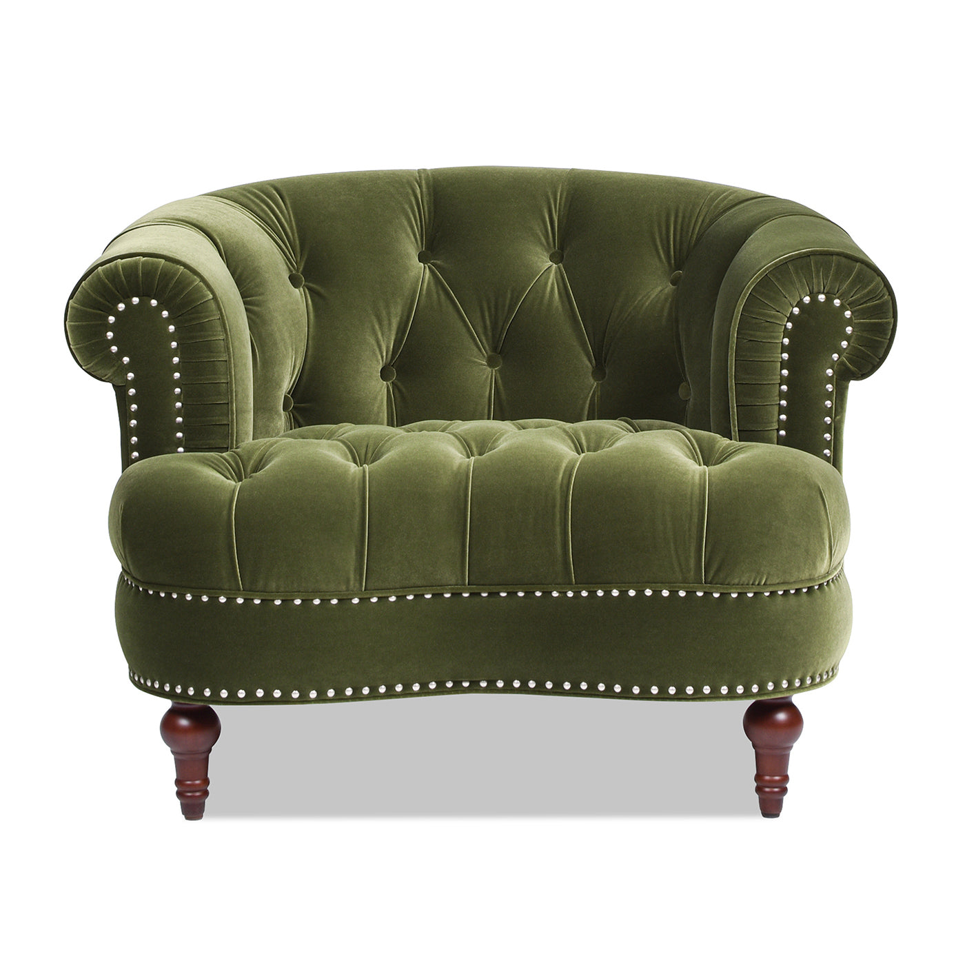 La Rosa Victorian Tufted Upholstered Accent Chair, Olive