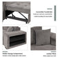 Modern L-Shape 3 Seat Reversible Sectional Couch, Pull Out Sleeper Sofa With Storage Chaise And 2 Stools For - view 14