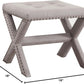 Linen Blend Accent Bench with Nailhead Trim
