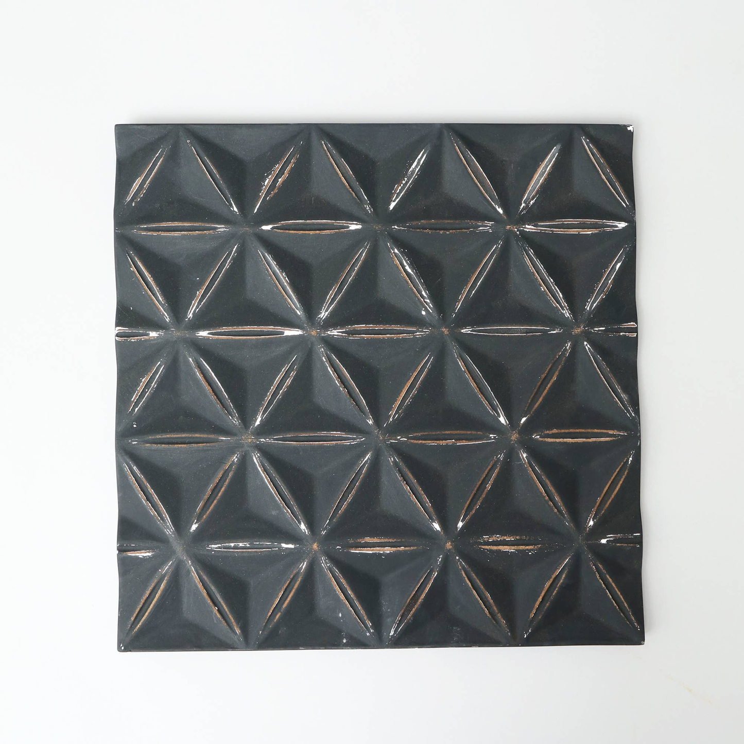 Black Square Shape Handcrafted MDF Wall Decor – 16"x16" Elegant Home Accent
