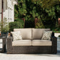 Coastline Bay - Loveseat W/Cushion - Brown