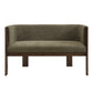 48.5" Upholstered Solid Loveseat (Walnut+Green)