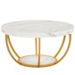 Modern Round Coffee Table - 31.7" 2 Tier Design