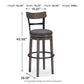 Caitbrook - Tall UPH Swivel Barstool - Gray