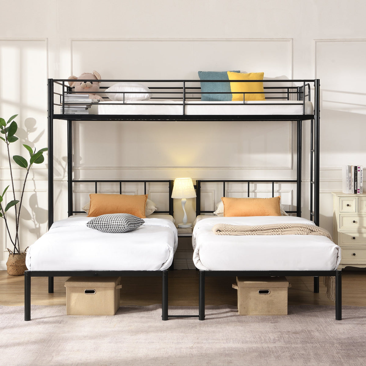 Triple Twin Over Twin Bunk Bed