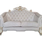 Vendome II - Loveseat With 4 Pillows - Two Tone Ivory Fabric & Antique Pearl