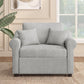 Chenille Convertible Sleeper Chair with Adjustable Backrest