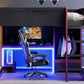 Wood Full Size Gaming Loft Bed with Built-in Desk, Wardrobe, LED and Drawer