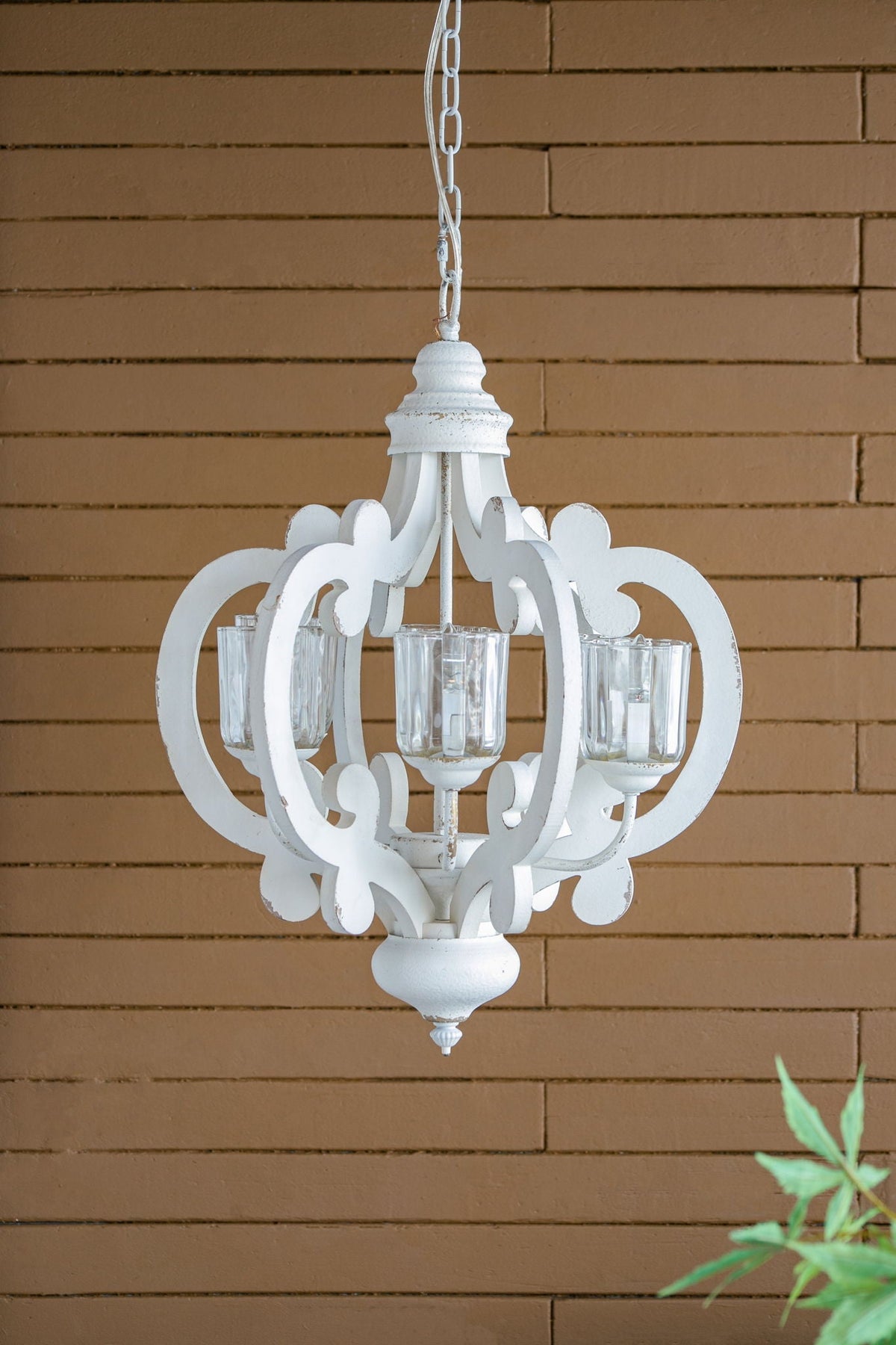 Farmhouse Chandelier, 6 Light Wood Chandelier Pendant Light Fixture With Adjustable Chain For Dining Room - view 3