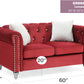 Stylish Burgundy Loveseat