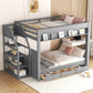 Wood Full Size Convertible Bunk Bed with Storage Staircase and Drawers