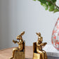 3.9x2.8x6.9" Sitting Rabbit Bookends With Antique Finish