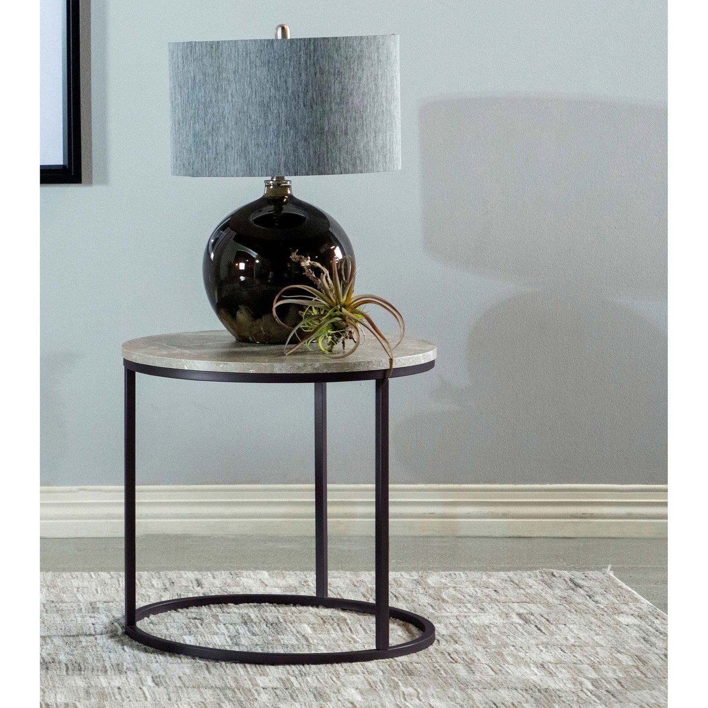 Grey and Gunmetal End Table