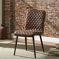 Millerton - Side Chair (Set of 2) - Vintage Chocolate Top Grain Leather & Antique Black