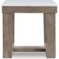 Loyaska - Square End Table - Brown / Ivory