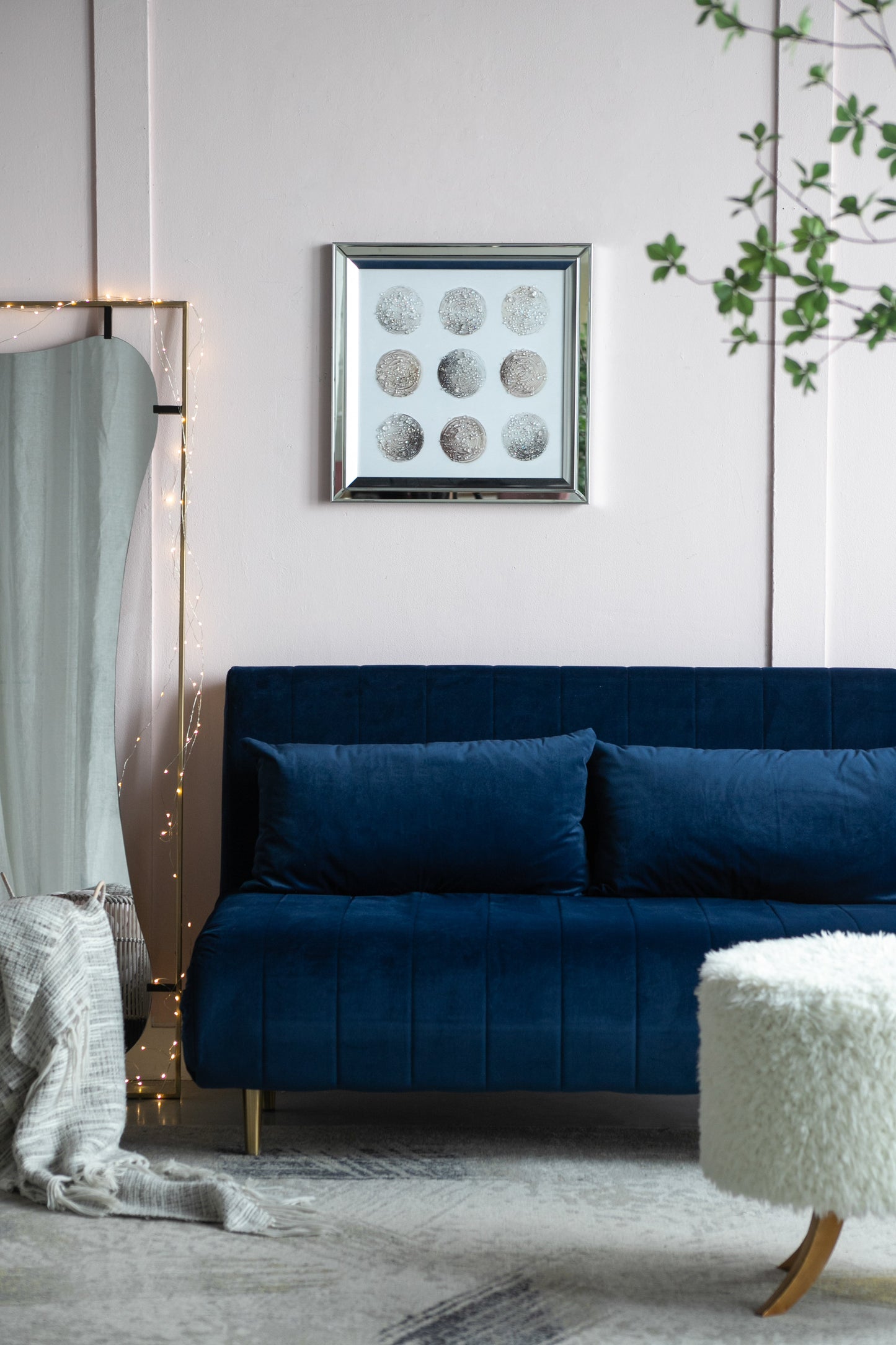 Ares Crystal Mirror Framed Wall Art