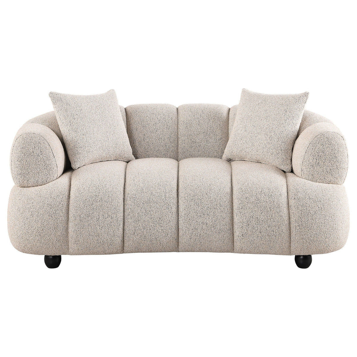 Whitney Contemporary Channel Tufted Woven Fabric Upholstered Loveseat - view 4