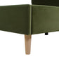 Stockholm Modern Wavy Headboard Platform Bed, King, Olive