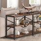 70.9" Extra Long Console Table with Storage Shelves