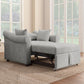 Chenille Convertible Sleeper Chair with Adjustable Backrest