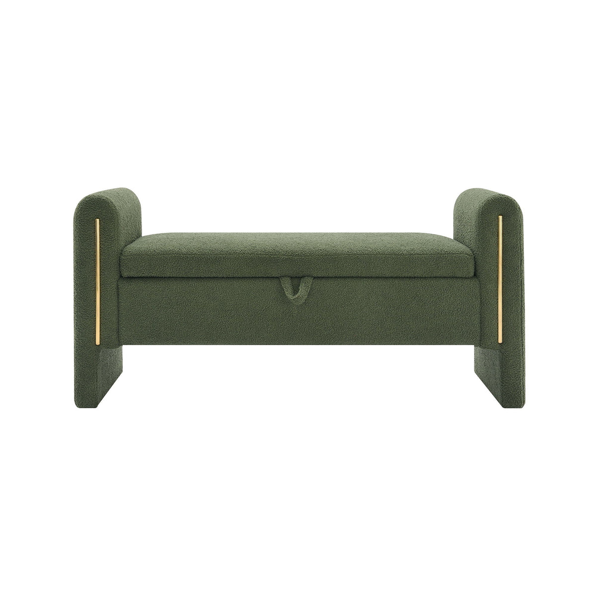 Modern Teddy Upholstered Large Bed End Bench With Arms And Storage - view 24