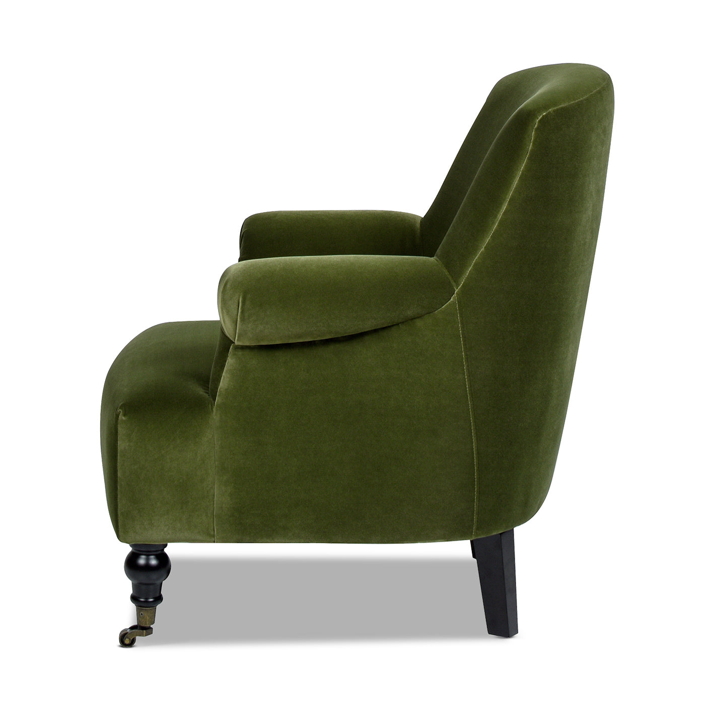 Eloise 30" Pleated Sock Arm Accent Armchair, Olive