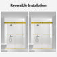 Frameless Double Sliding Soft-Close Shower Door in Brushed