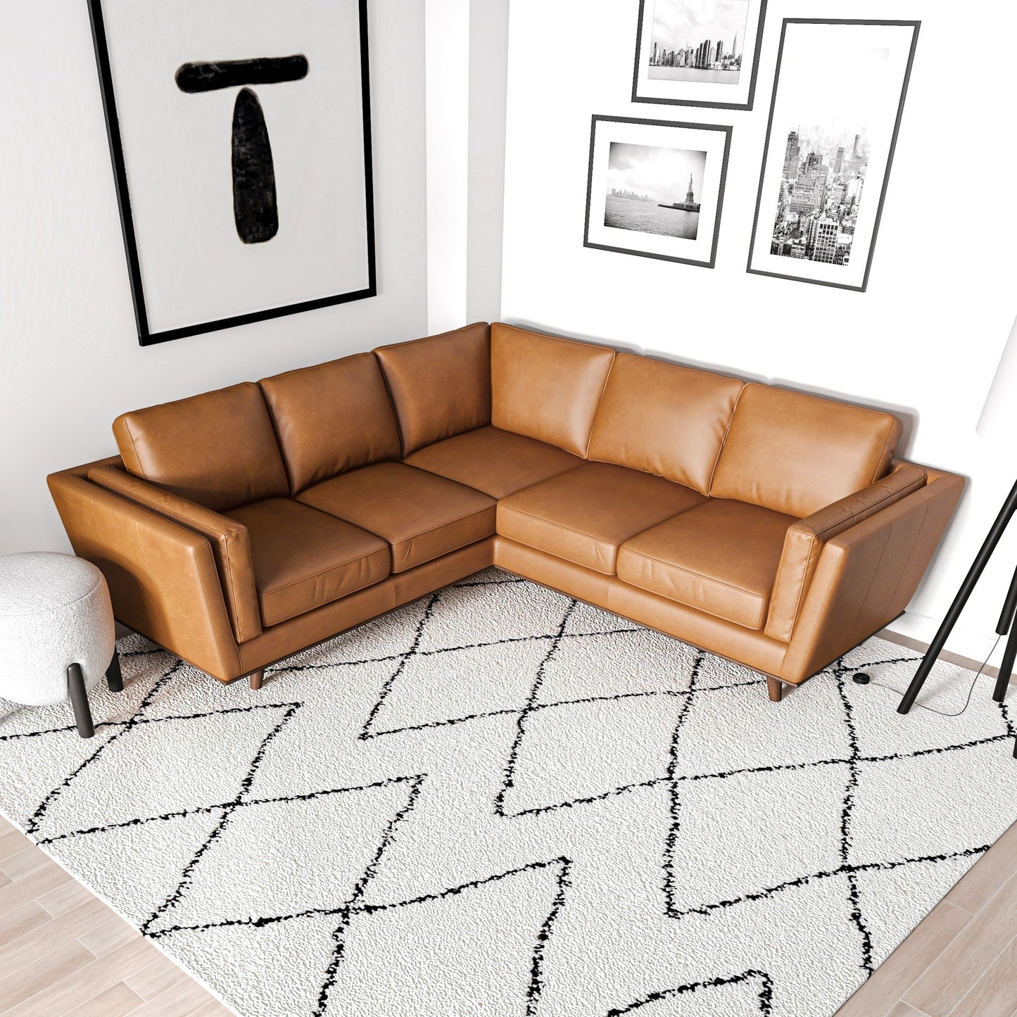 Erman Leather Sectional Sofa