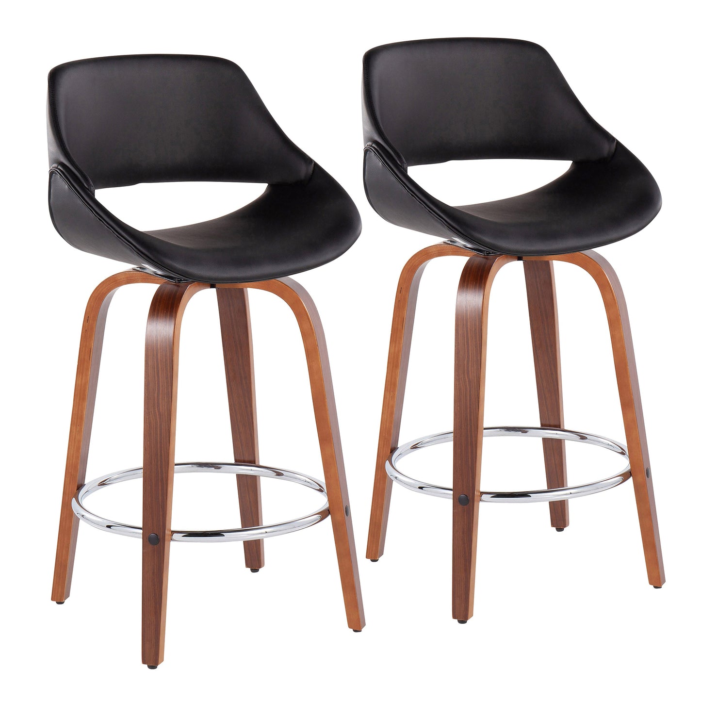 Mid-Century Modern Fixed-Height Counter Stool