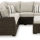Brook Ranch - Sofa Sectional, Bench With Cushion (Set of 3) - Brown